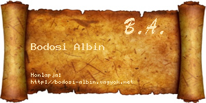 Bodosi Albin névjegykártya